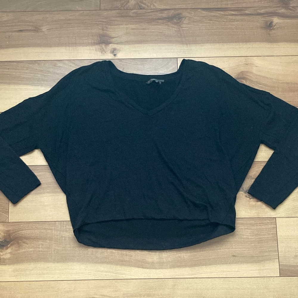 Anthropologie Black V-Neck Top
